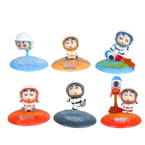 Mô Hình bộ 6 Shin bút chì cosplay phi hành gia - Cao 7-10cm - nặng 380gram - Figure Cậu Bé Bút Chì