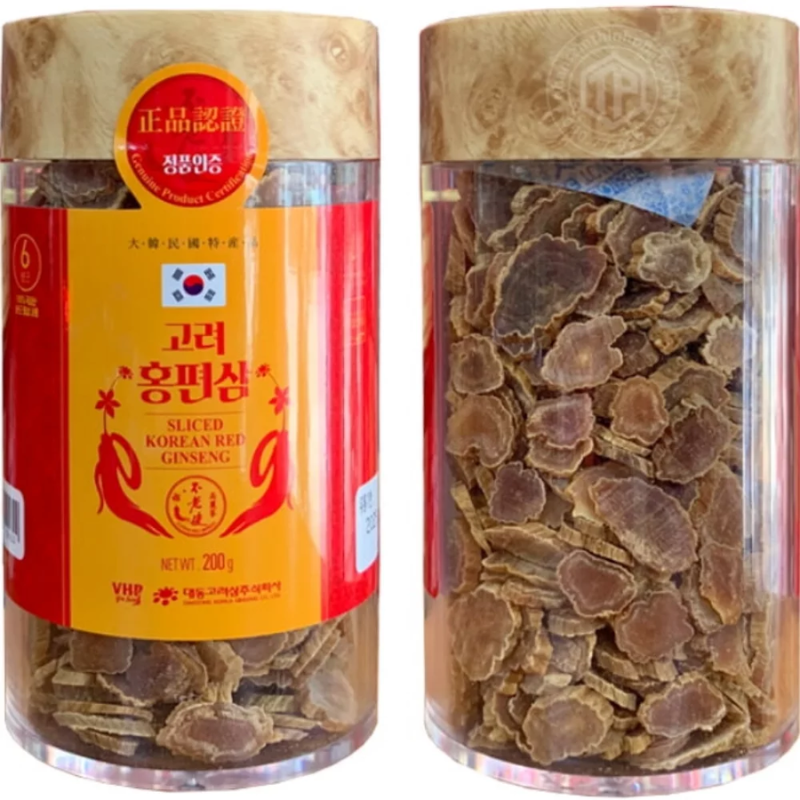 Nhân sâm khô thái lát Daedong hàn quốc thượng hạng, hộp 200g