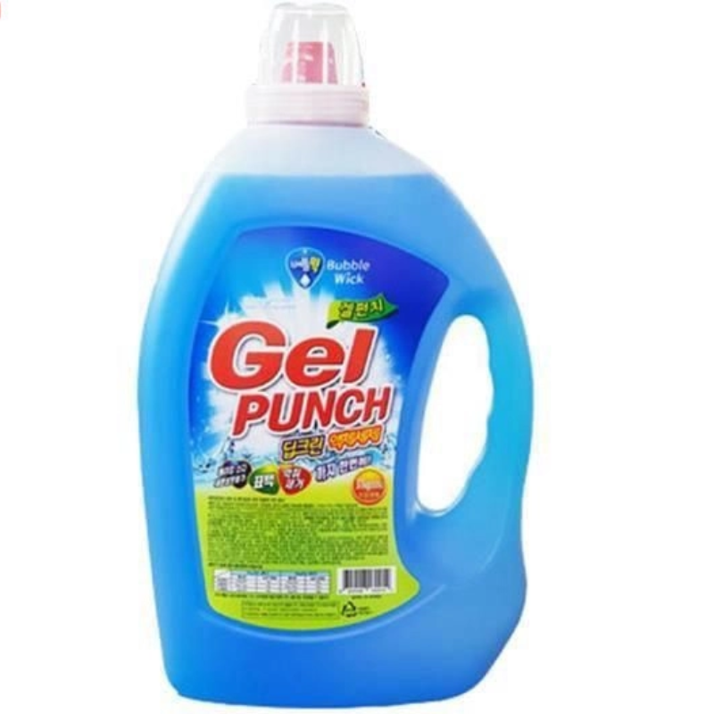 Nước giặt quần áo siêu sạch Bubble Wick gel punch can 3100ml Hàn Quốc