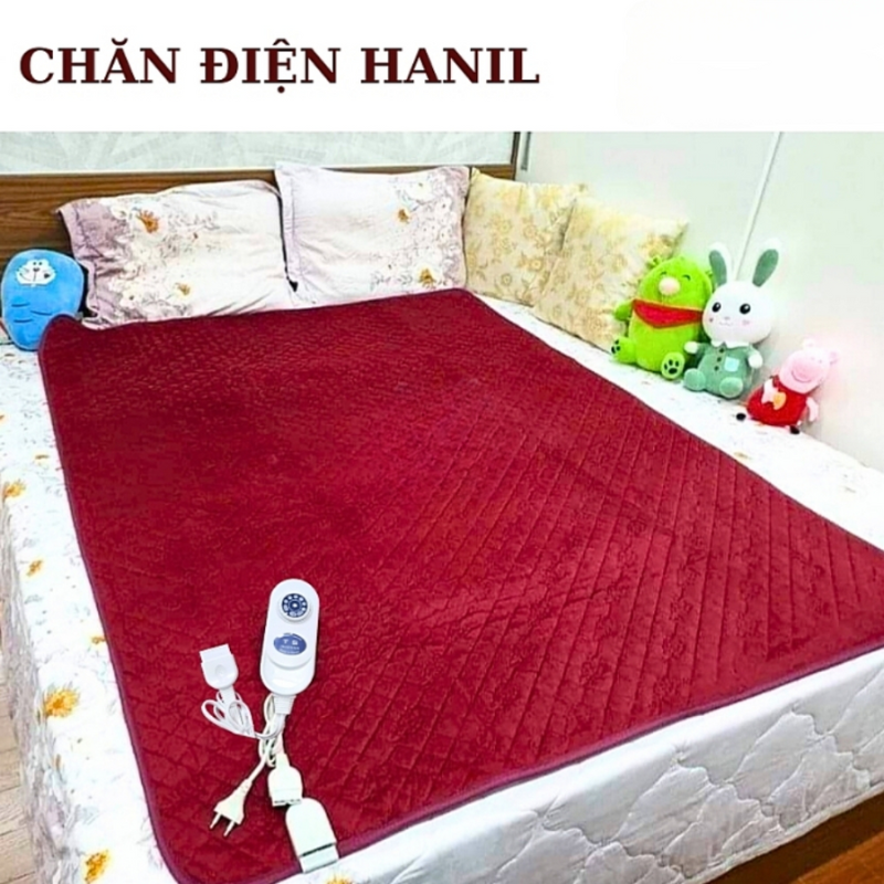 Chăn điện Hàn Quốc Hanil chính hãng vải nhung 1m4 x 1m8 – Đệm sưởi Hàn Quốc cao cấp