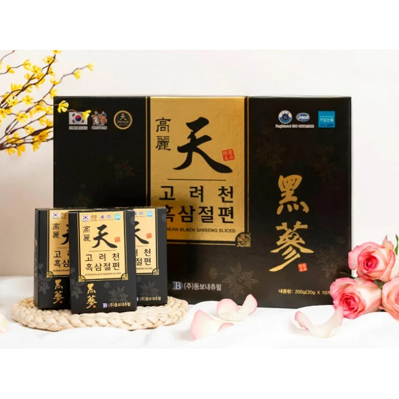 Hắc sâm lát tẩm mật ong Dongbo Hàn Quốc thượng hạng, hộp 200g