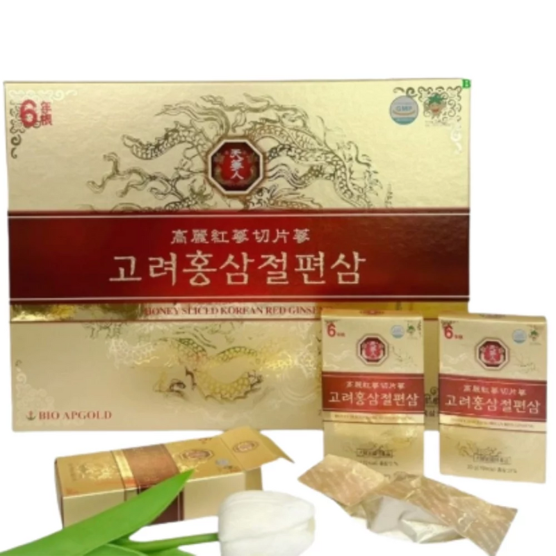 Hồng sâm lát tẩm mật ong Bio Apgold chính hãng, hộp 200g