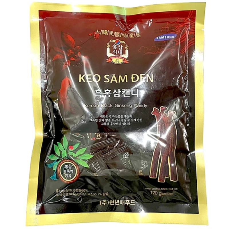 Kẹo hắc sâm hàn quốc gói 170g – Kẹo sâm Korea chính hãng