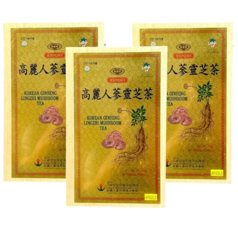 Trà hồng sâm linh chi Bio Apgold Hàn Quốc chính hãng hộp 100 gói