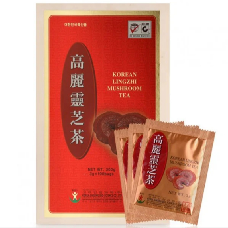 Trà linh chi hộp gỗ Bio Apgold Hàn Quốc chính hãng hộp 100 gói