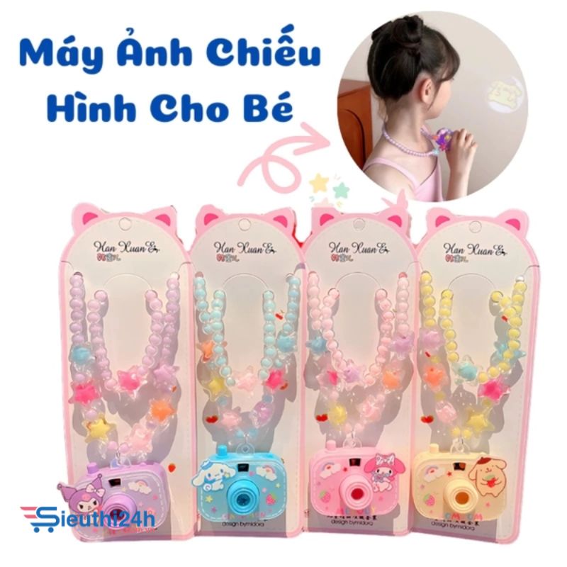 Dây Đeo Cổ Máy Ảnh Chiếu Hình Cute Kuromi Phát Sáng Xinh Xắn
