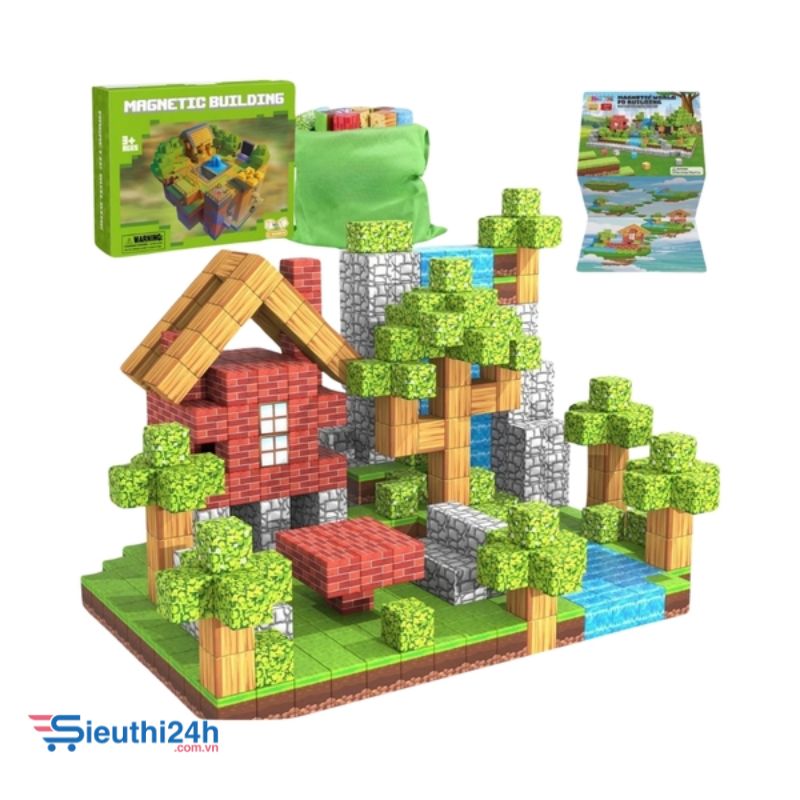 Đồ Chơi Khối Nam Châm Từ Tính Minecraft,Block Minecraft Nam Châm, Đồ Chơi Xây Dựng Cho Bé 1 Hộp 50 cái