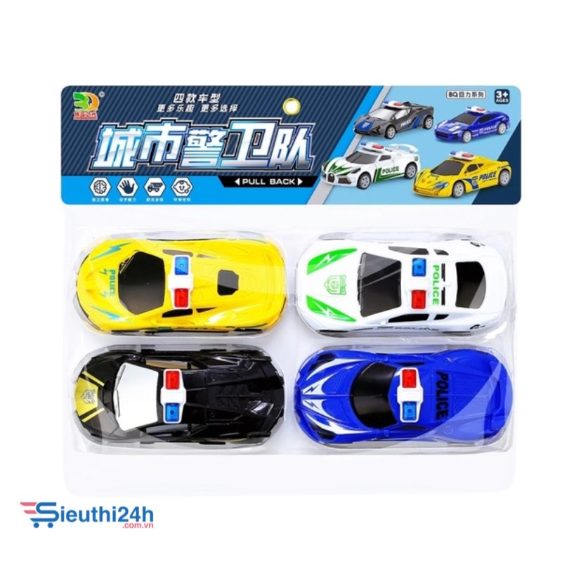 Đồ Chơi Trẻ Em bộ 4 xe đua cảnh sát
