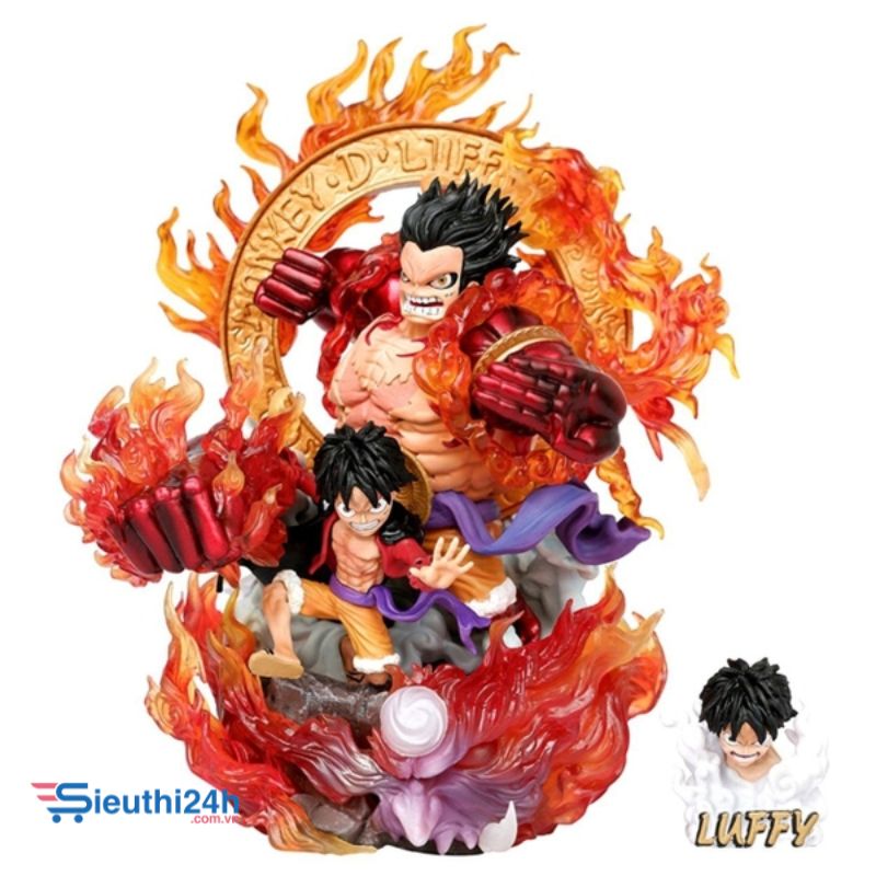 Mô Hình OnePiece Mô Hình Luffy Gear 3 Red rock kết hợp Gear 4