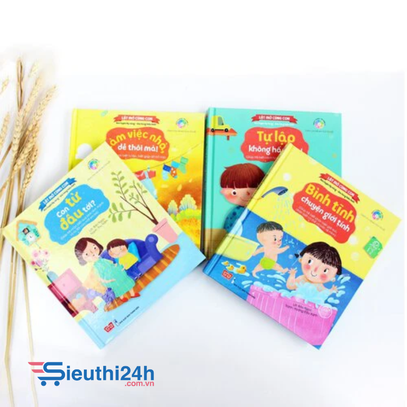 Sách Kỹ năng đầu đời cho bé - Lật mở cùng con (Trọn bộ 4 cuốn)