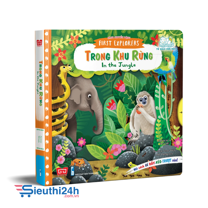 Sách tương tác - Sách chuyển động - First explorers - In the jungle - Trong khu rừng