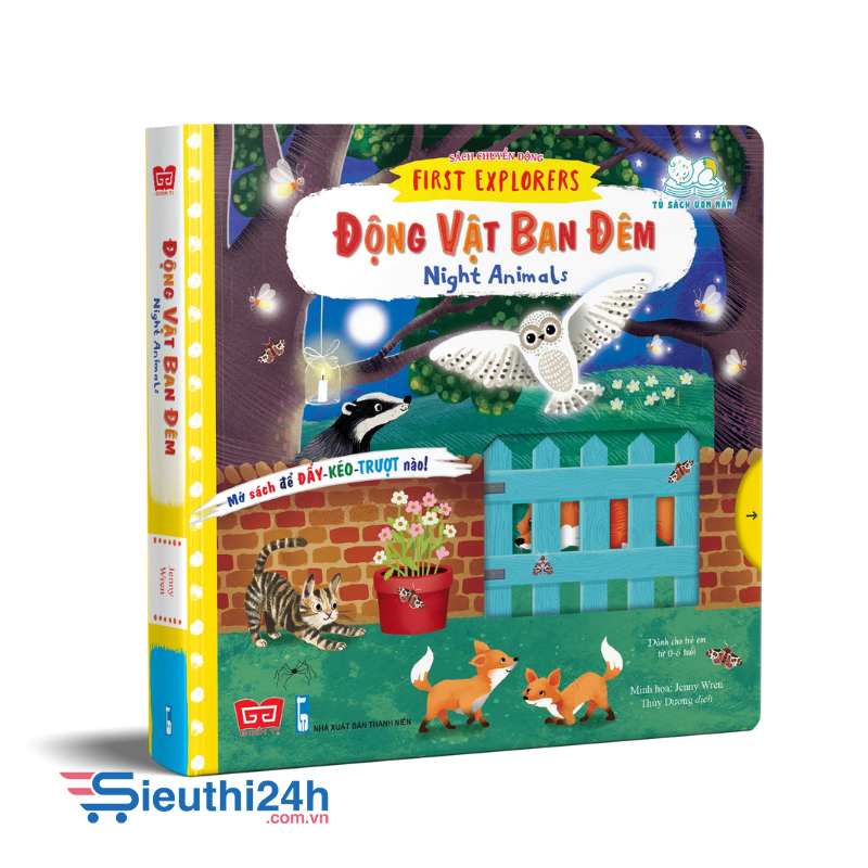 Sách tương tác - Sách chuyển động - First explorers - Night animals - Động vật ban đêm