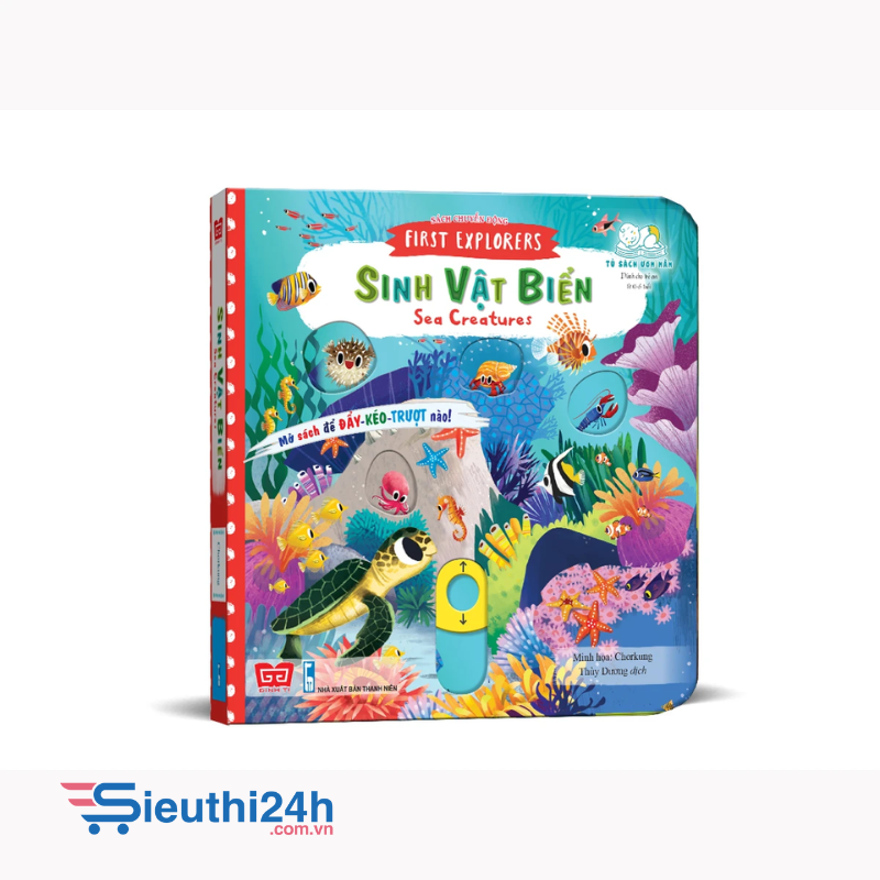 Sách tương tác - Sách chuyển động - First explorers - Sea creatures - Sinh vật biển