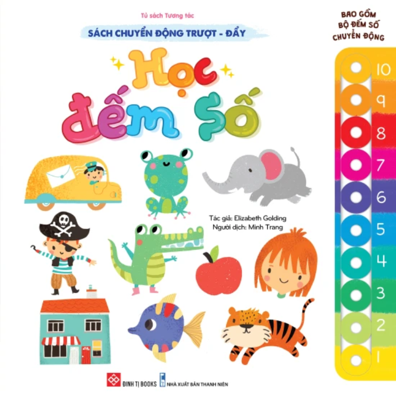 Sách chuyển động trượt - đẩy - Học đếm số