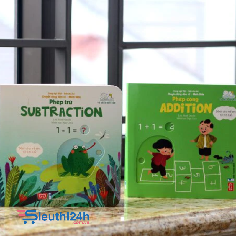 Set 2 cuốn Chuyển động đếm số - Math slide - Phép cộng + Phép trừ