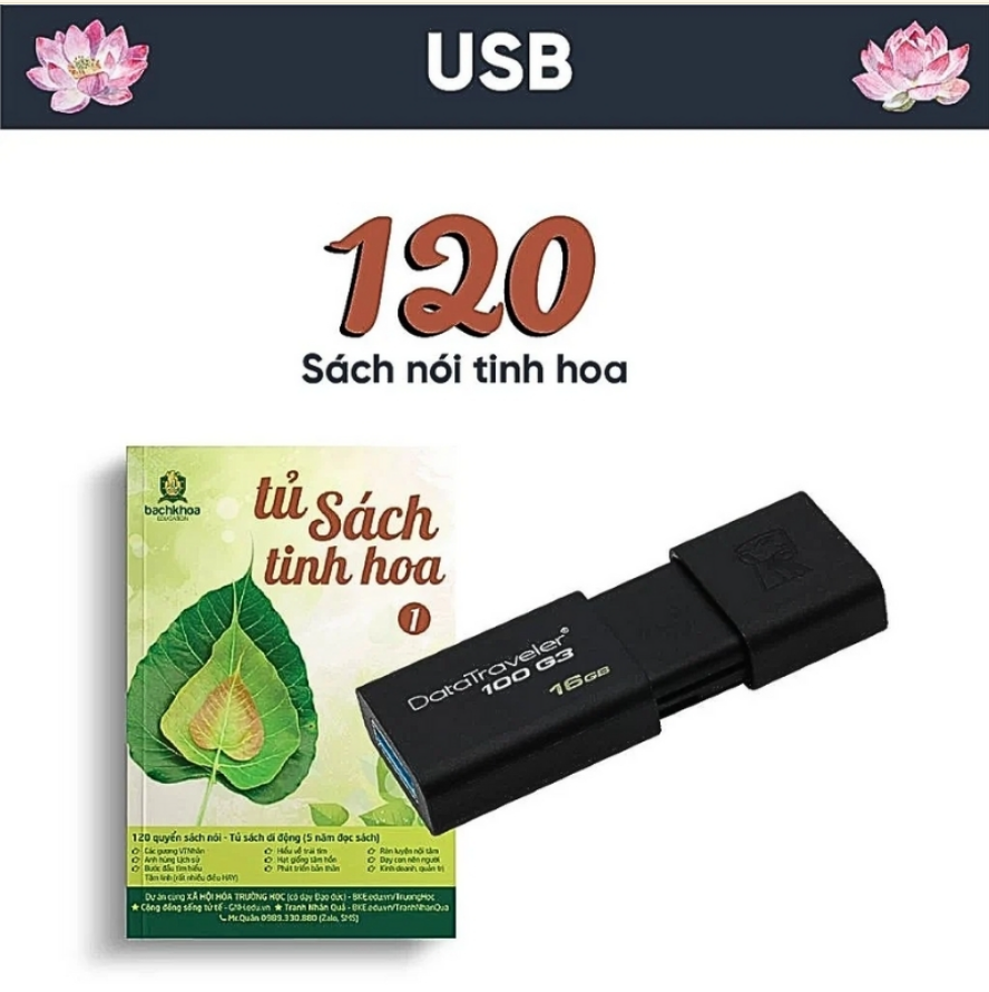 USB 120 Cuốn Sách Nói Kho Tàng Tri Thức Di Động