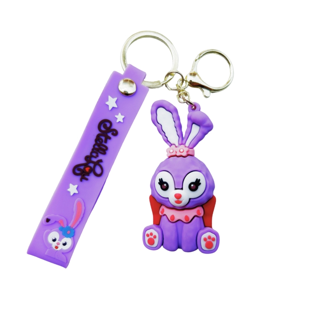 Móc khóa thỏ tím - Dây móc dài : 11cm - Mô Hình Cao : 7cm - Nặng : 50gram - No Box : bọc túi OPP N3-K18-T4-S3