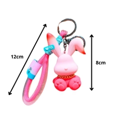Móc khóa thỏ hồng - Dây móc dài : 12cm - Mô Hình Cao : 8cm - Nặng : 50gram - No Box : bọc túi OPP n3-k18-t6-s