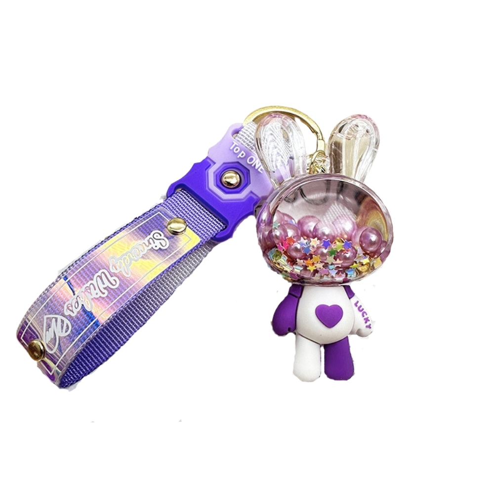 Móc khóa thỏ tím - Dây móc dài : 10cm - Mô Hình Cao : 7cm - Nặng : 50gram - No Box : bọc túi OPP n3-k62-t5-s4
