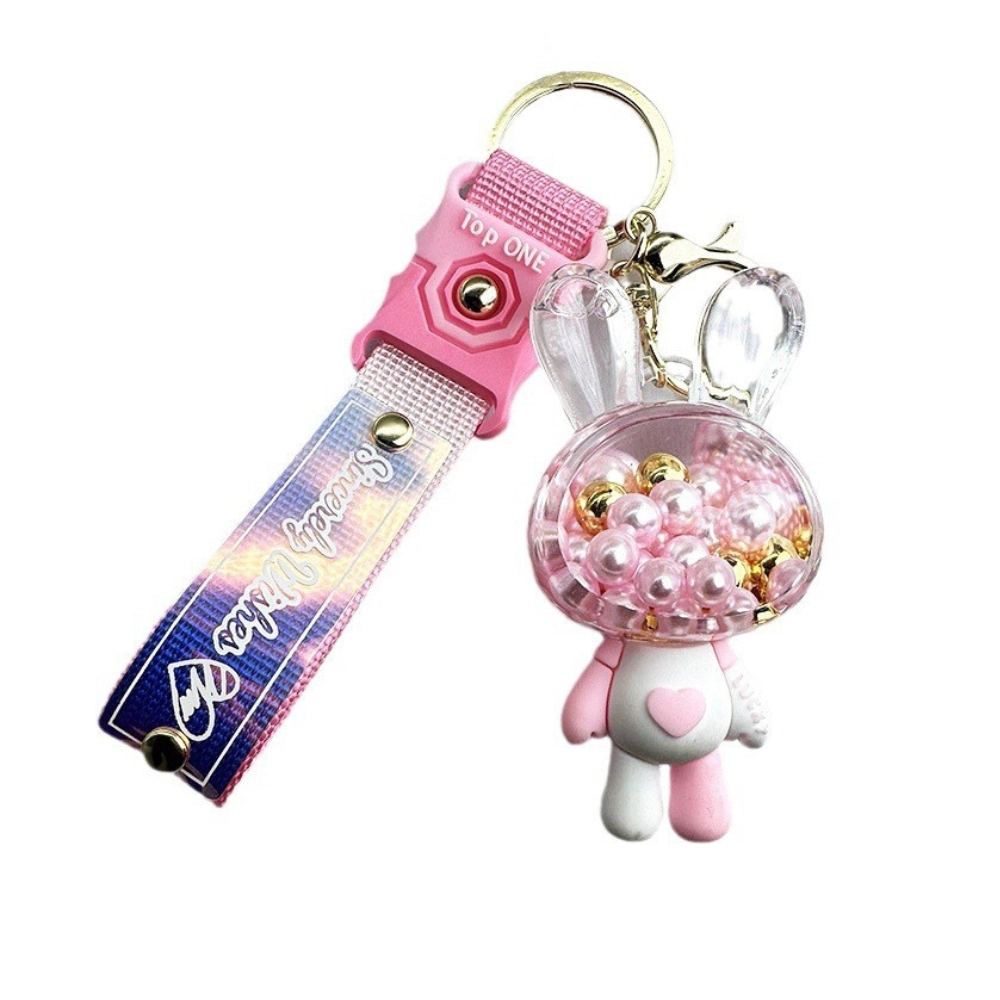 Móc khóa thỏ hồng - Dây móc dài : 10cm - Mô Hình Cao : 7cm - Nặng : 50gram - No Box : bọc túi OPP n3-k62-t4-s4
