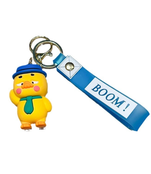 Móc khóa vịt đội mũ xanh - dây dài 10cm mô hình cao 6cm - nặng : 50gram - no box N3-T3