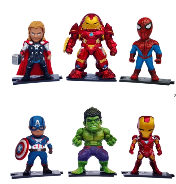 Mô Hình Avenger Bộ 6 các nhân vật siêu anh hùng - Cao 7cm - nặng 300gram - No Box - Figure Avenger - Bọc túi - No box - N3-K46-T2-S1-S2-S3