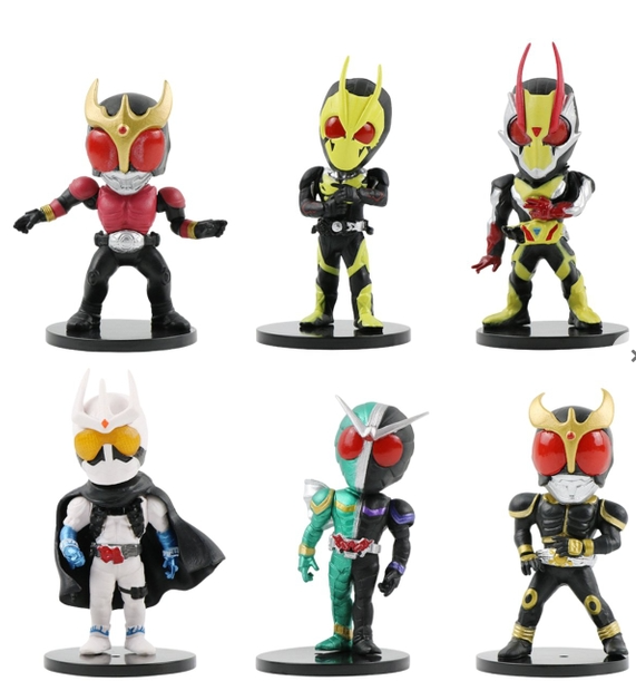 Mô Hình Bộ 6 nhân vật Kamen Rider chibi bản A - Cao 10cm - nặng 300gram - No Box