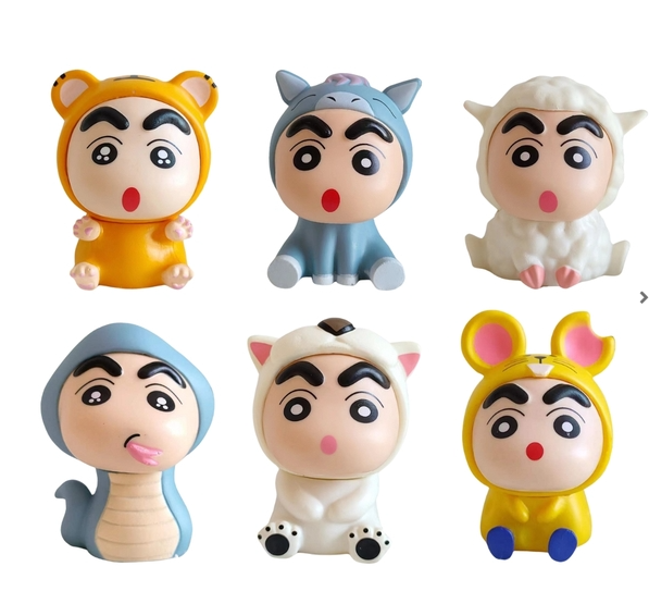 Mô Hình bộ 6 Shin bản A bộ 2 con giáp - Cao 6.5cm - nặng 300gram - Figure Cậu Bé Bút Chì