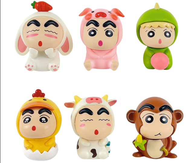 Mô Hình bộ 6 Shin bản B bộ 2 con giáp - Cao 6.5cm - nặng 300gram - Figure Cậu Bé Bút Chì