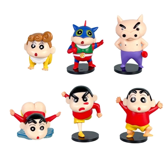 Mô Hình bộ 6 Shin bút chì cosplay - Cao 4.5-6.5cm - nặng 300gram - Figure Cậu Bé Bút Chì