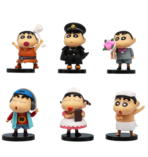 Mô Hình bộ 6 Shin bút chì cosplay - Cao 7-10cm - nặng 300gram - Figure Cậu Bé Bút Chì
