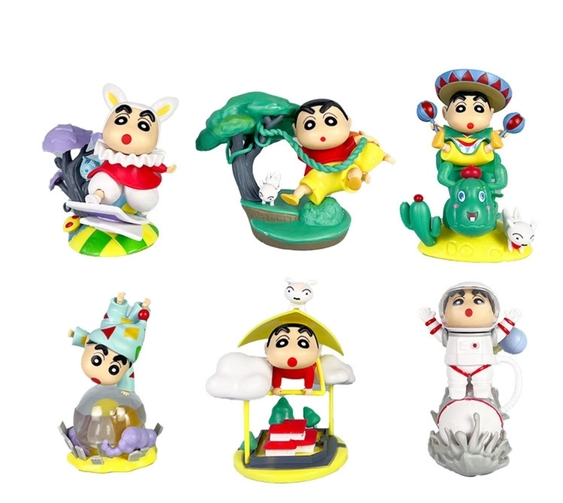 Mô Hình bộ 6 Shin bút chì cosplay - Cao 7-10cm - nặng 300gram - Figure Cậu Bé Bút Chì - bọc túi OPP