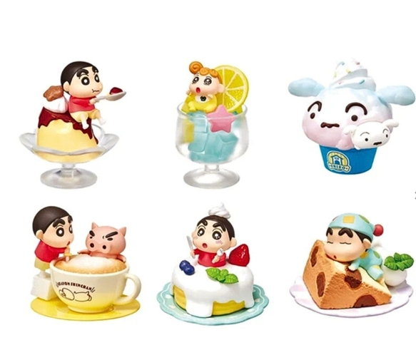 Mô Hình bộ 6 Shin bút chì cosplay - Cao 7.5cm - nặng 200gram - Figure Cậu Bé Bút Chì - bọc túi OPP