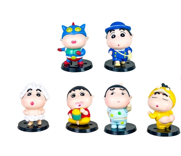 Mô Hình bộ 6 Shin bút chì cosplay - Cao 7.5cm - nặng 300gram - Figure Cậu Bé Bút Chì