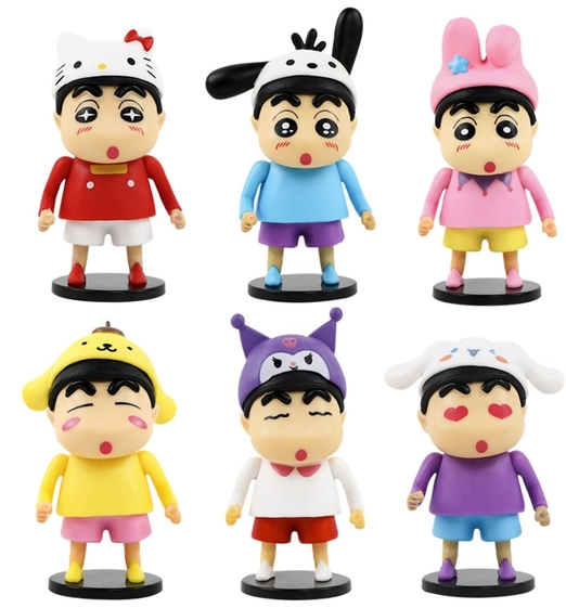 Mô Hình bộ 6 Shin bút chì cosplay - Cao 8-10cm - nặng 300gram - Figure Cậu Bé Bút Chì