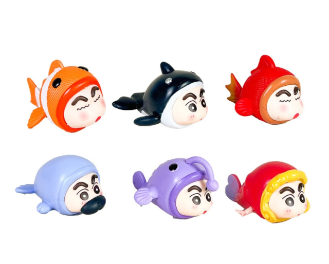 Mô Hình bộ 6 Shin bút chì cosplay cá - Cao 4.5cm - nặng 300gram - Figure Cậu Bé Bút Chì