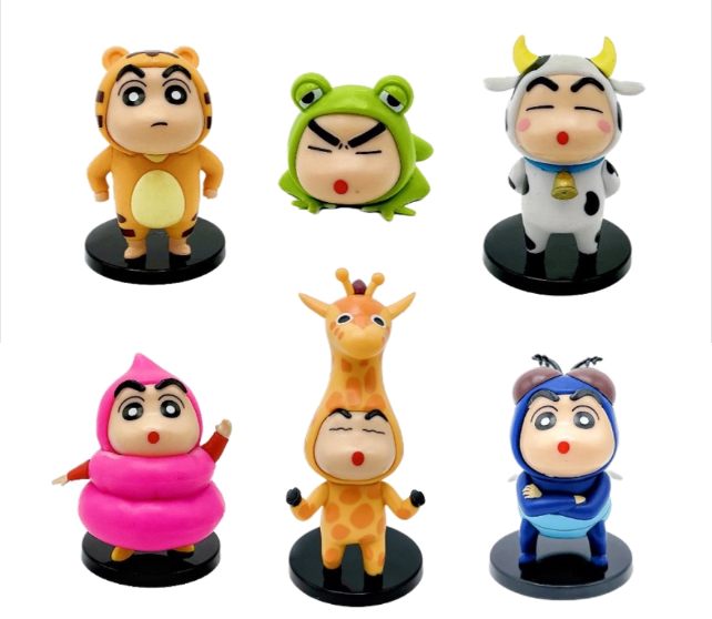 Mô Hình bộ 6 Shin cosplay động vật - Cao 4 - 13.5cm - nặng 500gram - Figure Cậu Bé Bút Chì