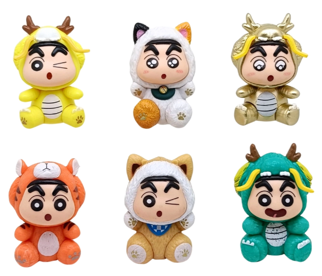 Mô Hình bộ 6 Shin cosplay động vật - Cao 7cm - nặng 300gram - Figure Cậu Bé Bút Chì