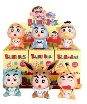 Mô Hình bộ 6 Shin cosplay pokemon - Cao 6.5 - 8.5cm - nặng 300gram - Figure Cậu Bé Bút Chì