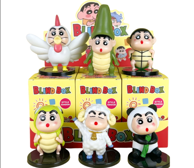 Mô Hình bộ 6 Shin động vật - Cao 8-11cm - nặng 300gram - Figure Cậu Bé Bút Chì - bọc túi OPP