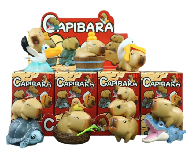 Mô Hình bộ 7 capi bara - Cao 5.5 - 7.5cm - nặng 300gram - Figure capi bara - bọc túi OPP - Hộp Màu