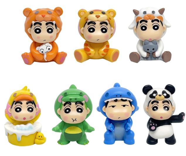 Mô Hình bộ 7 Shin bút chì cosplay động vật - Cao 6.5-8cm - nặng 450gram - Figure Cậu Bé Bút Chì
