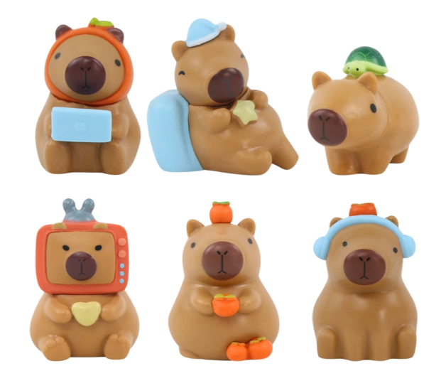 Mô hình capibara bộ 6 capibara blind box - cao 6cm - Nặng 500gram