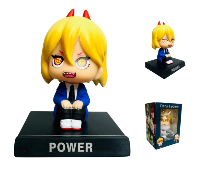 Mô Hình Chainsaw man power lắc đầu - cao 13cm - ngang 9cm - dọc 7cm - nặng 200gram