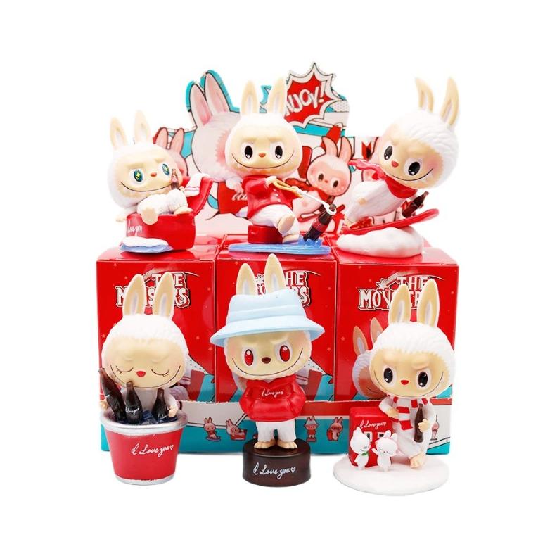 Mô hình labubu bộ 6 labubu cocacola blind box - cao 10cm - Nặng 300gram - Bọc Túi - Hộp Màu