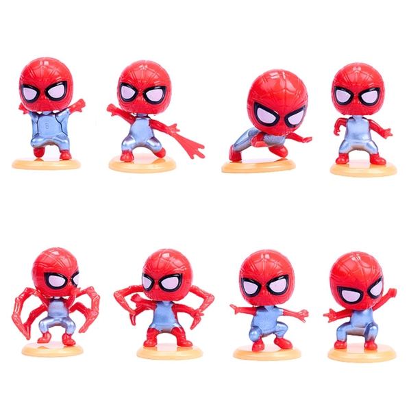 Bộ 8 spider man chibi - Cao 4-5cm - nặng 50gram