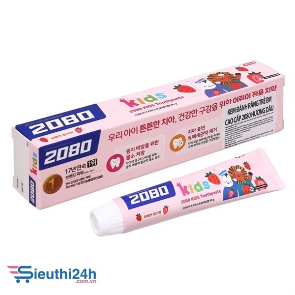 Kem đánh răng trẻ em cao cấp Hàn Quốc 2080 Kids 80g