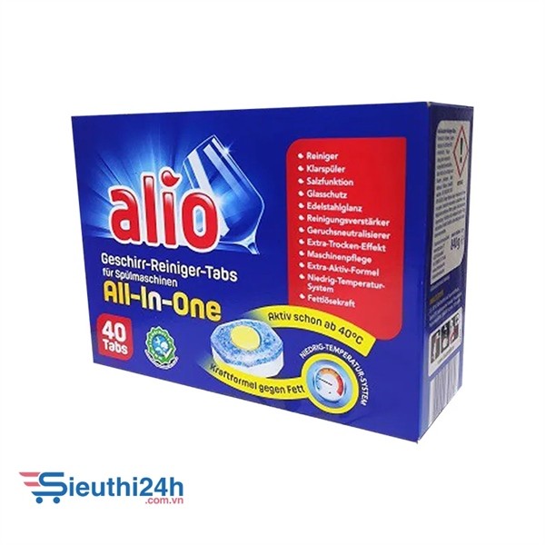 Viên Rửa Bát Alio Hộp 40 viên all in 1 840g