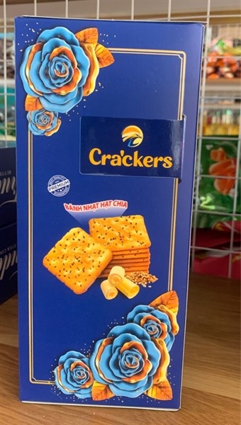 Bánh hoa hồng Cracker chữ nhật xanh