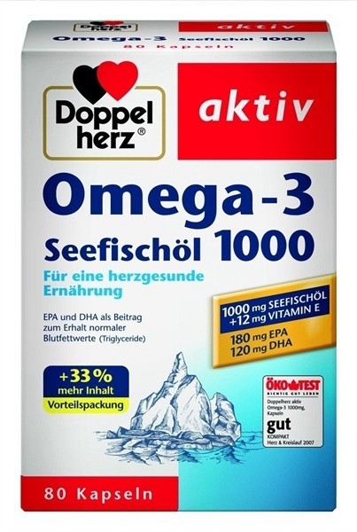 Viên Nang Dầu Cá Doppelherz Omega 3 Seefischol 1000, 80 Viên